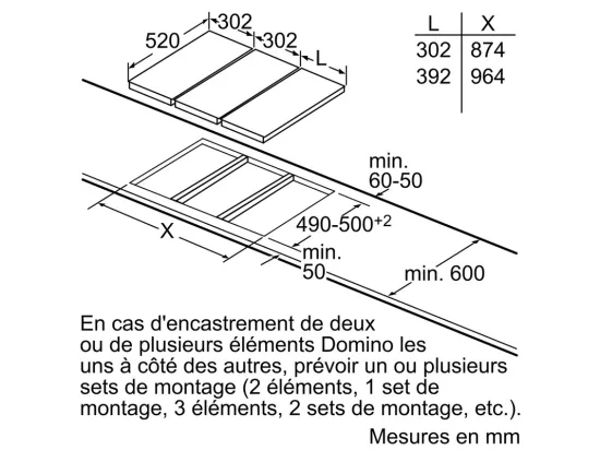 Siemens Domino induction 30cm 2 feux 3700w noir - eh375fbb1e