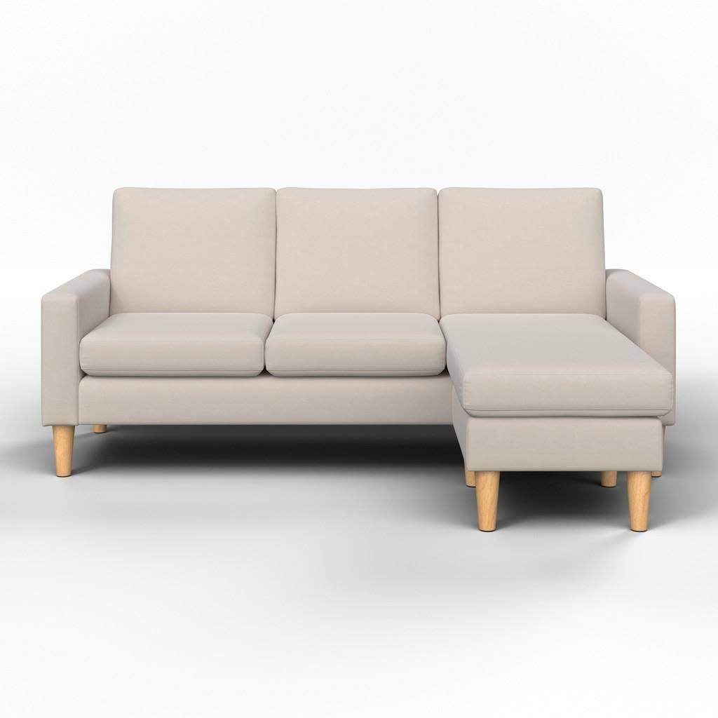 Wohnlandschaft Noemie Beige Webstoff L-Form