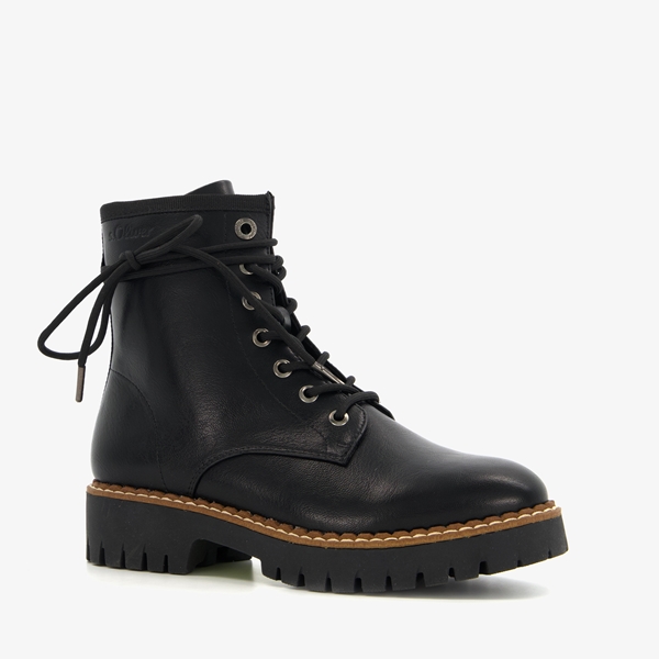 s. Oliver dames veterboots zwart