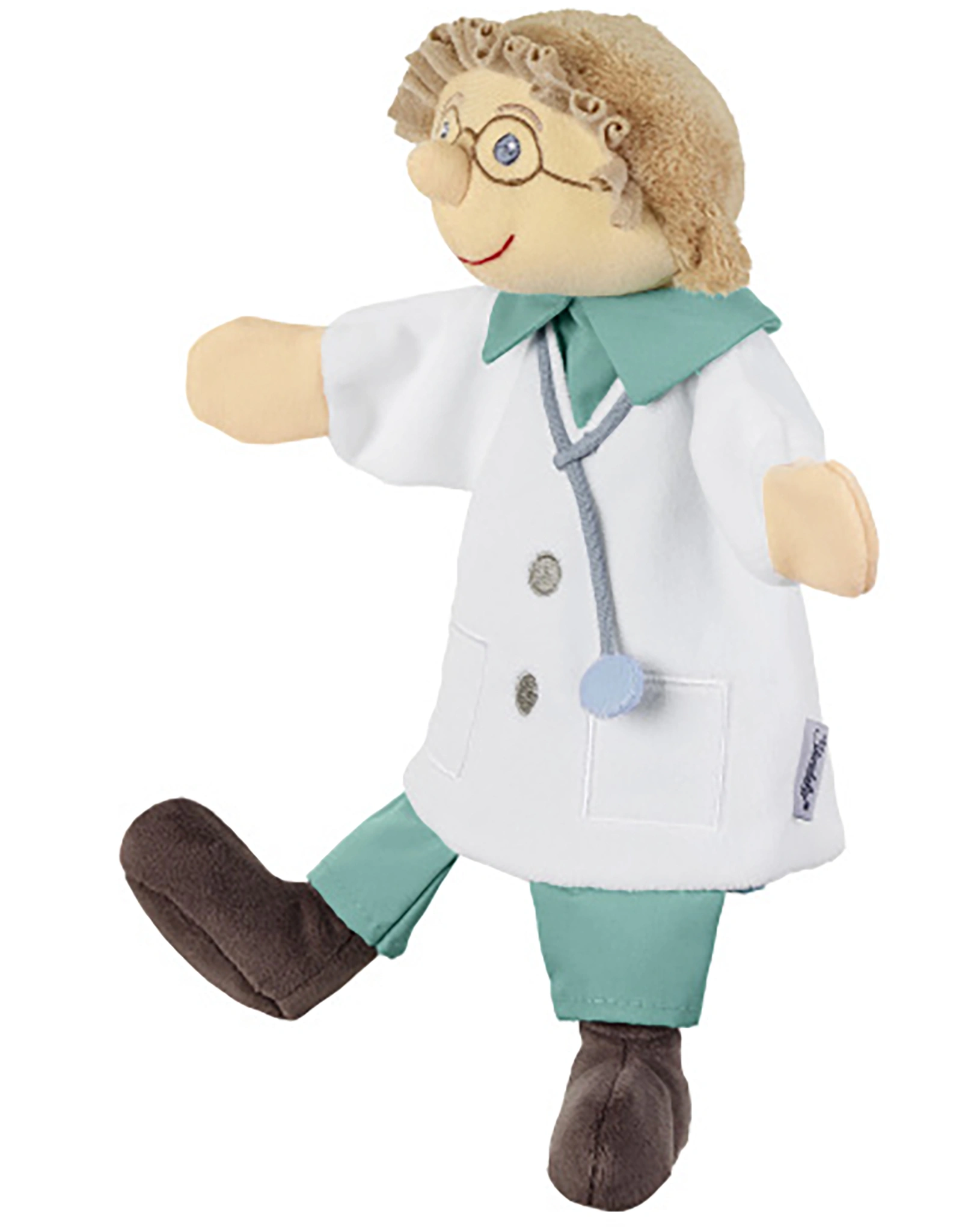 Handpuppe ARZT (28cm) in weiß