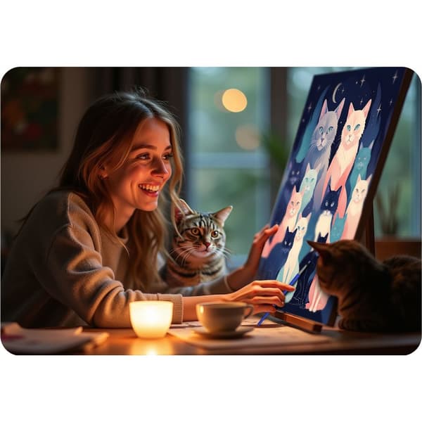 Maleri etter tall 40x50 cm Massido Cats