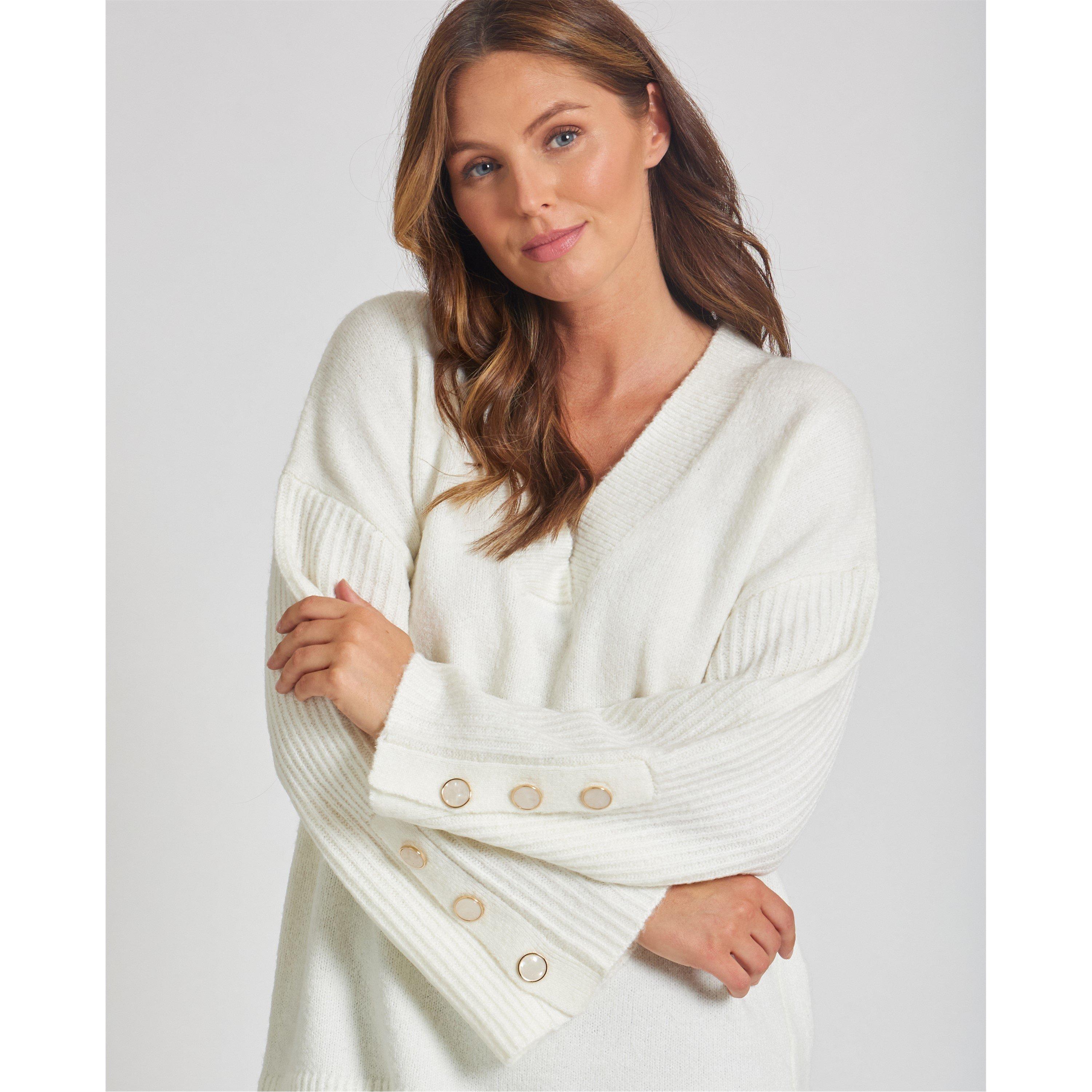 Be You BY Button Sleeve Jumper Womens