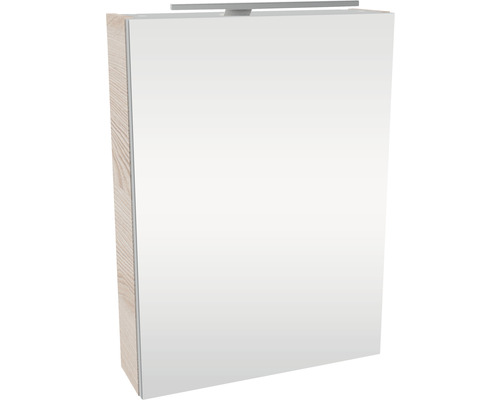 FACKELMANN SBC Small Bathroom Collection spiegelkast, 500 x 16,2 x 680 mm, Alaska essen, 1-deurs, LED links