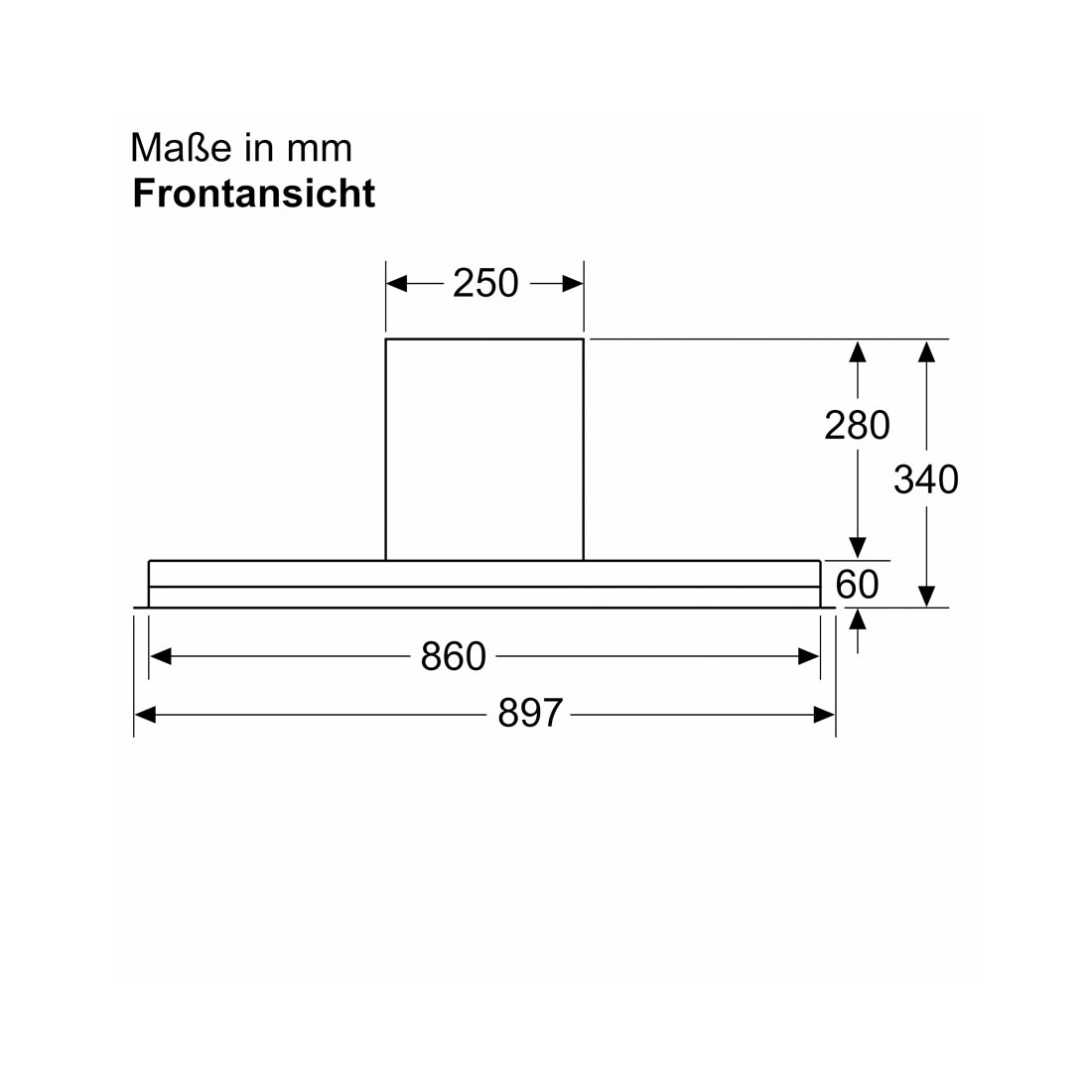 Siemens LJ97BAM60 Integrierte Designhaube 90cm