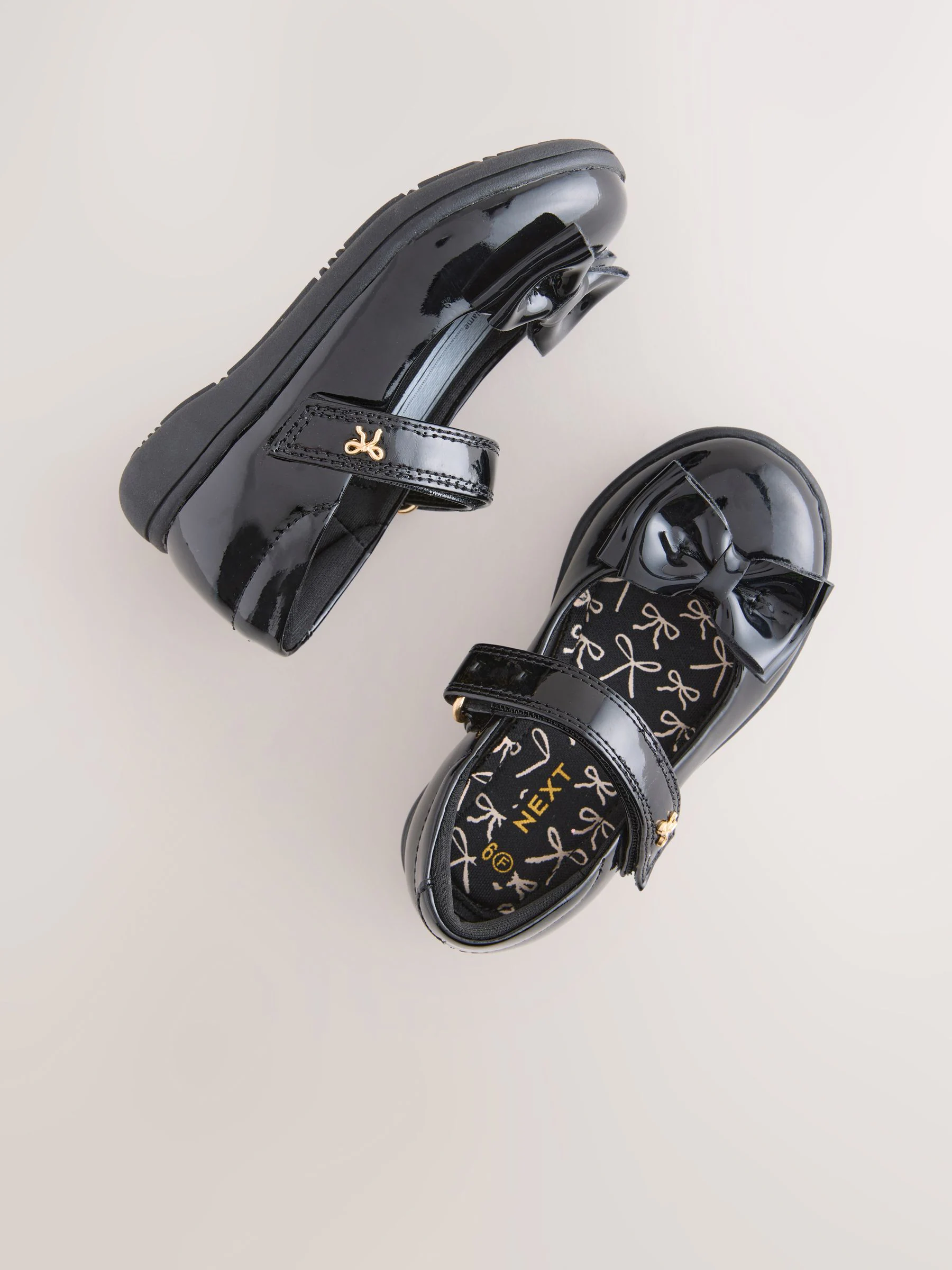 Zwart lak - Bow Mary Jane School Shoes