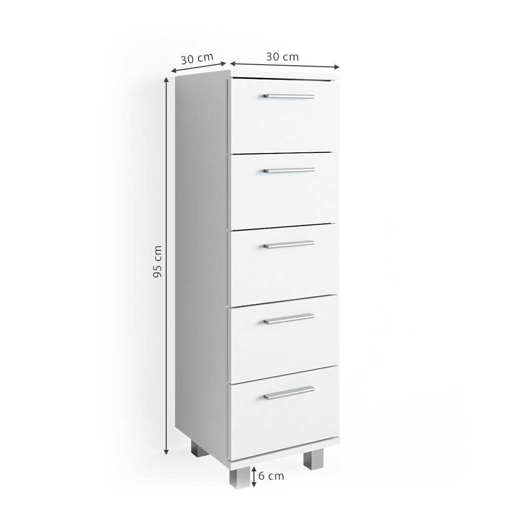 VICCO Badschrank ILIAS Weiß Midischrank Bad Schrank Badregal Badezimmer