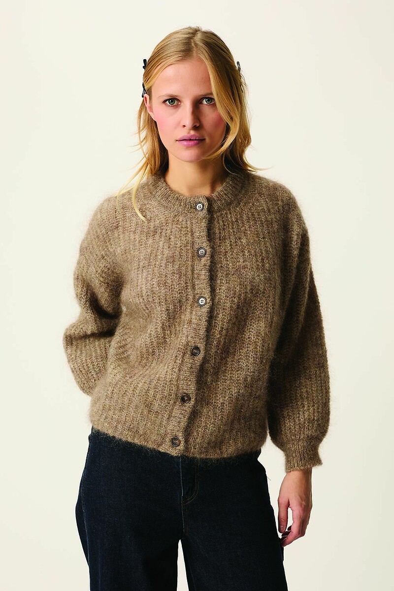 DES PETITS HAUTS<br>Carigan com gola redonda, ALMA