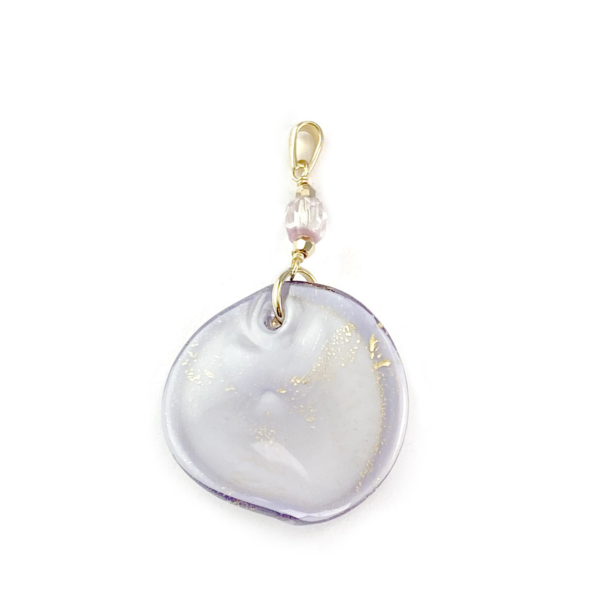 Pendentif d'occasion or 750 jaune perle en verre