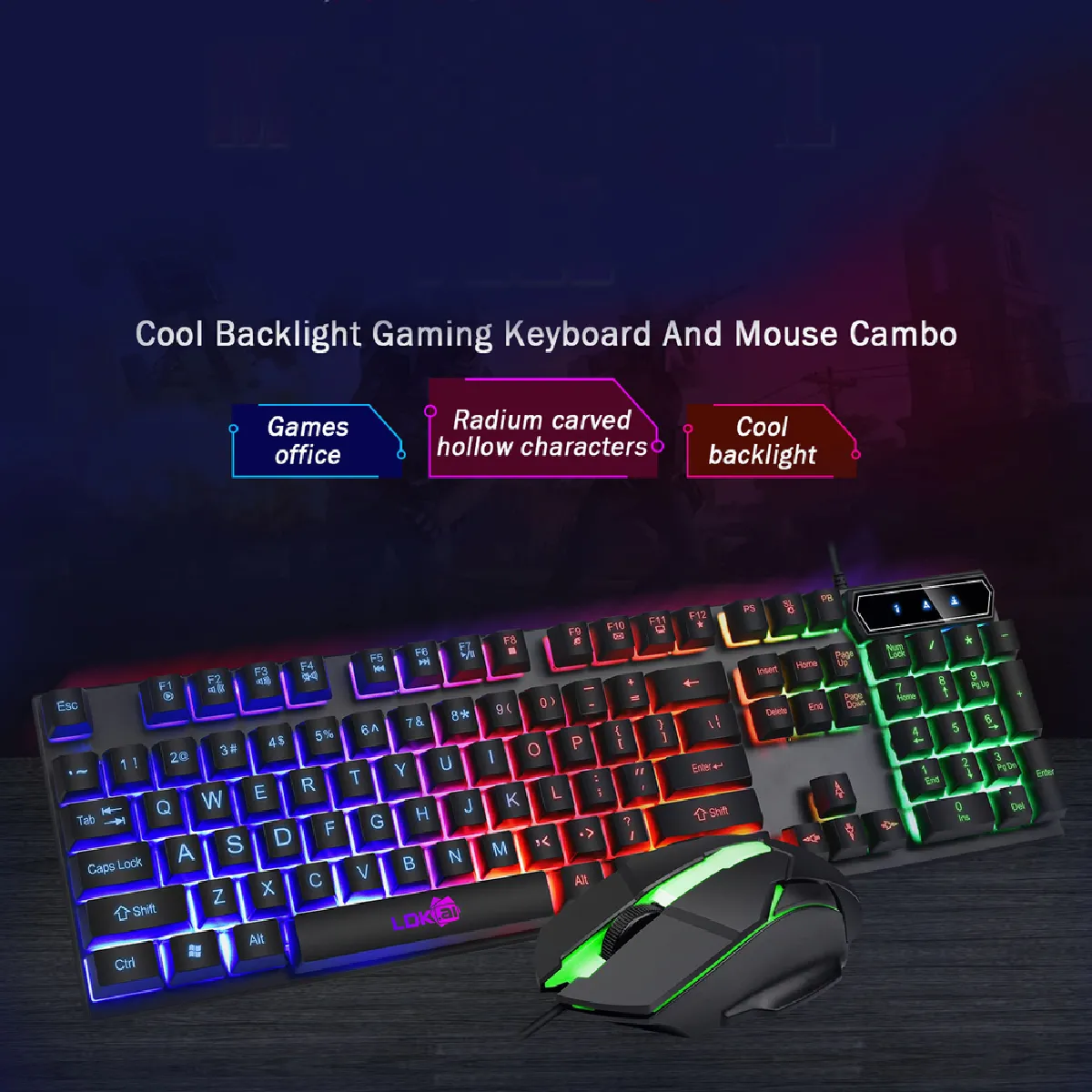General Ensemble de gaming 4-en-1 LED RVB