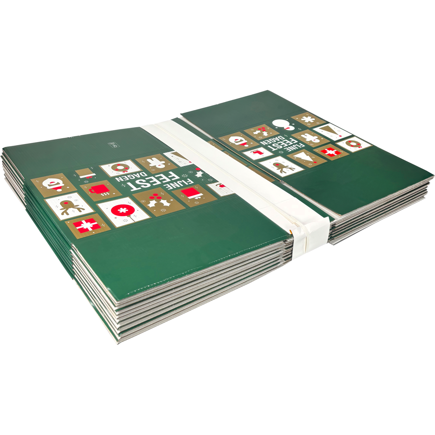 Kerstpakketdoos, Tegels, golfkarton, 45x35x23cm, Kerstmis, d,
