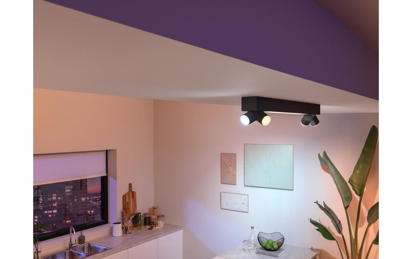 White & Color Ambiance Centris 4-Deckenspot Schwarz<br>Smarte Beleuchtung für jeden Raum