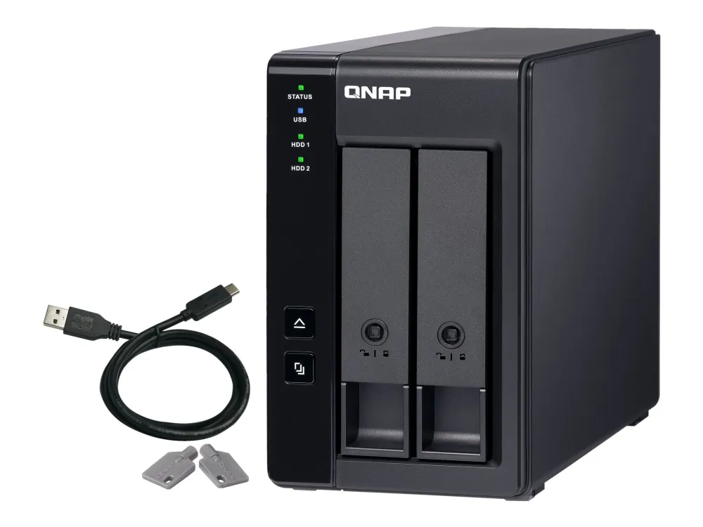 QNAP TR-002 - Harddisk-array - 2 bays (SATA-600) - USB 3.1 Gen 2 (ekstern)