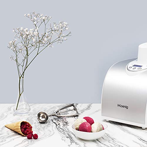 H.Koenig Sorbetière Turbine à Glace Professionnelle HF180, Machine à Glace Electrique 1L, 135 W, Réfrigérante & Maintien du Froid   Sorbet et Crème Glacée : Cuisine et Maison