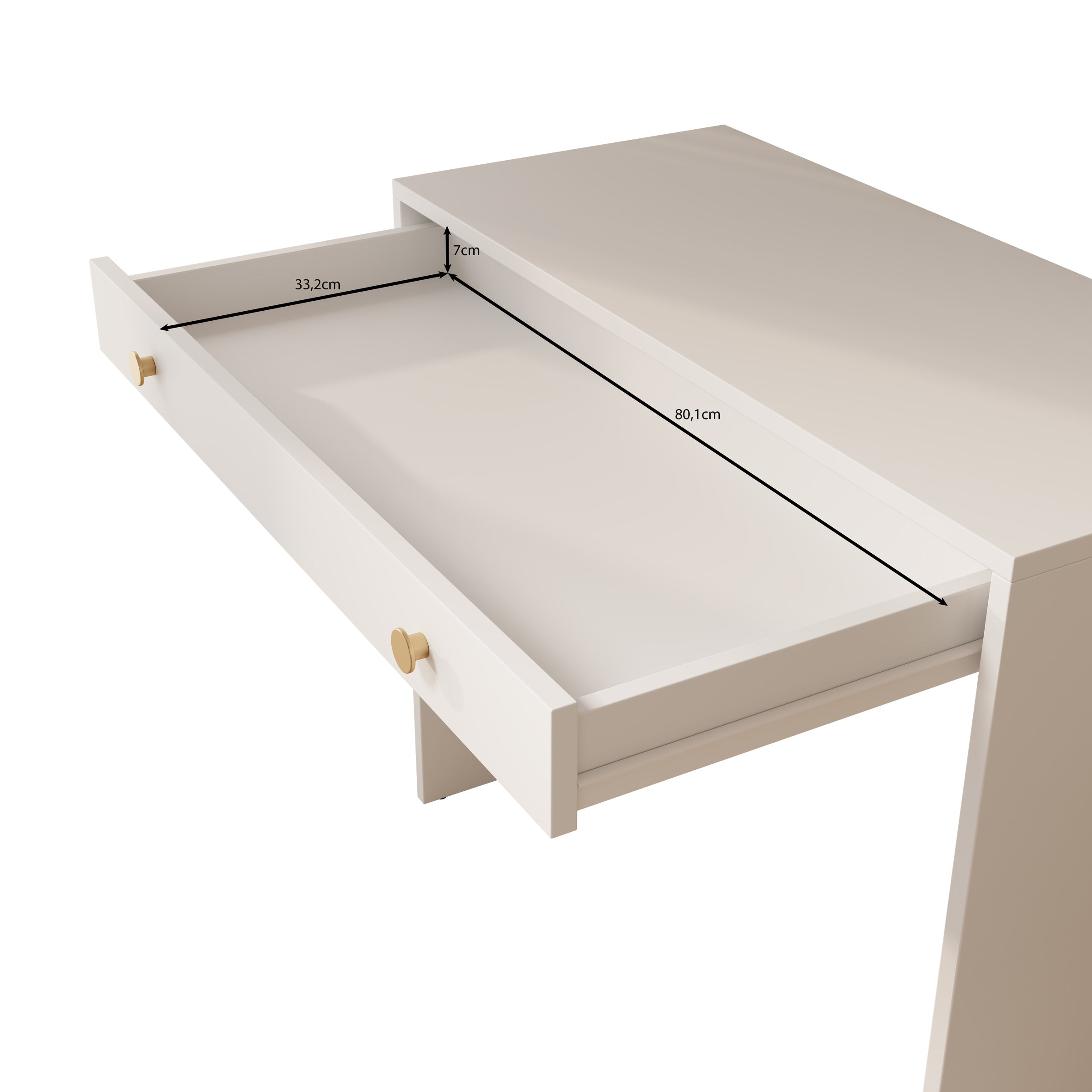 Meubella - Kaptafel Rumble 2 - Wit - 90 cm - Met spiegel