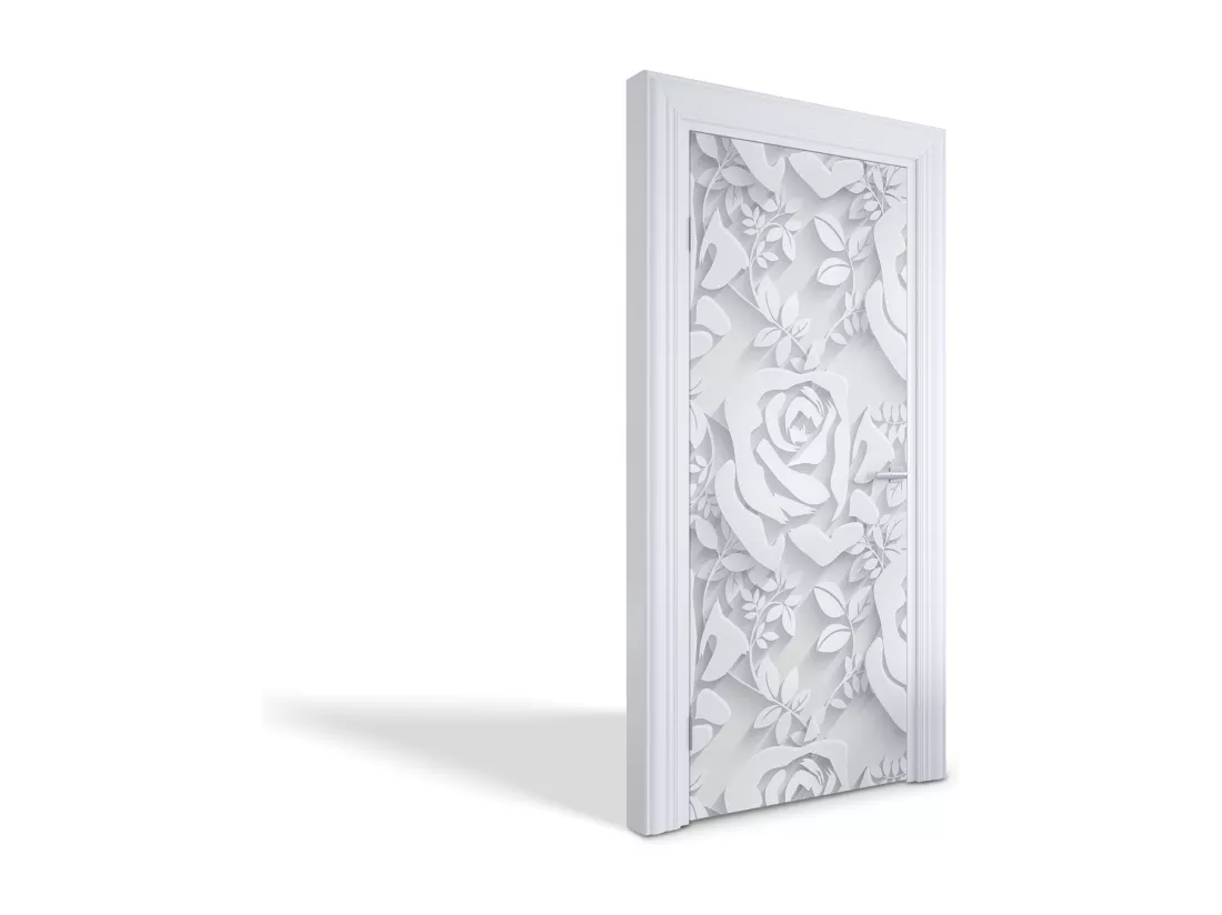 Stickers de porte autocollants - Roses en papier 85x205 cm