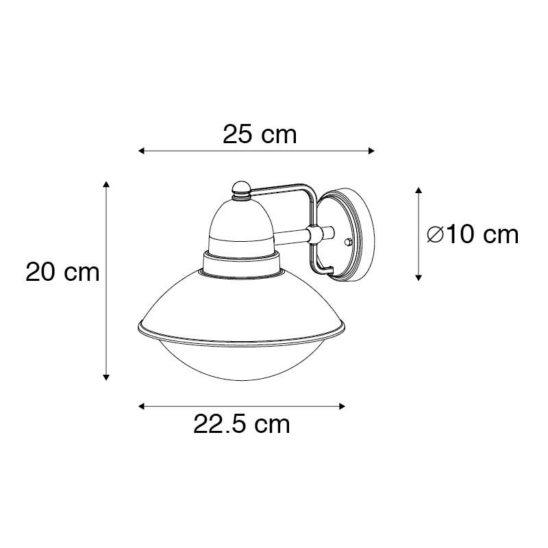 Moderne buiten wandlamp zwart IP44 - Marcel