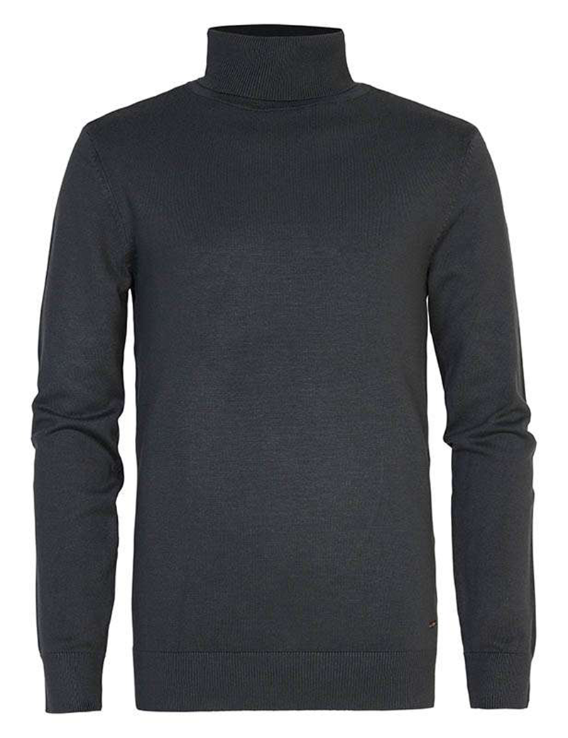 PETROL IND PULL COL ROULÉ MAILLE FINE RAVEN GREY