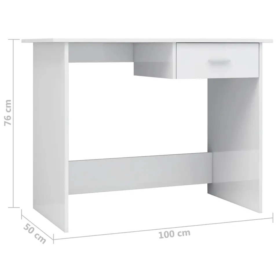 vidaXL - Bureau - Wit - Bewerkt hout