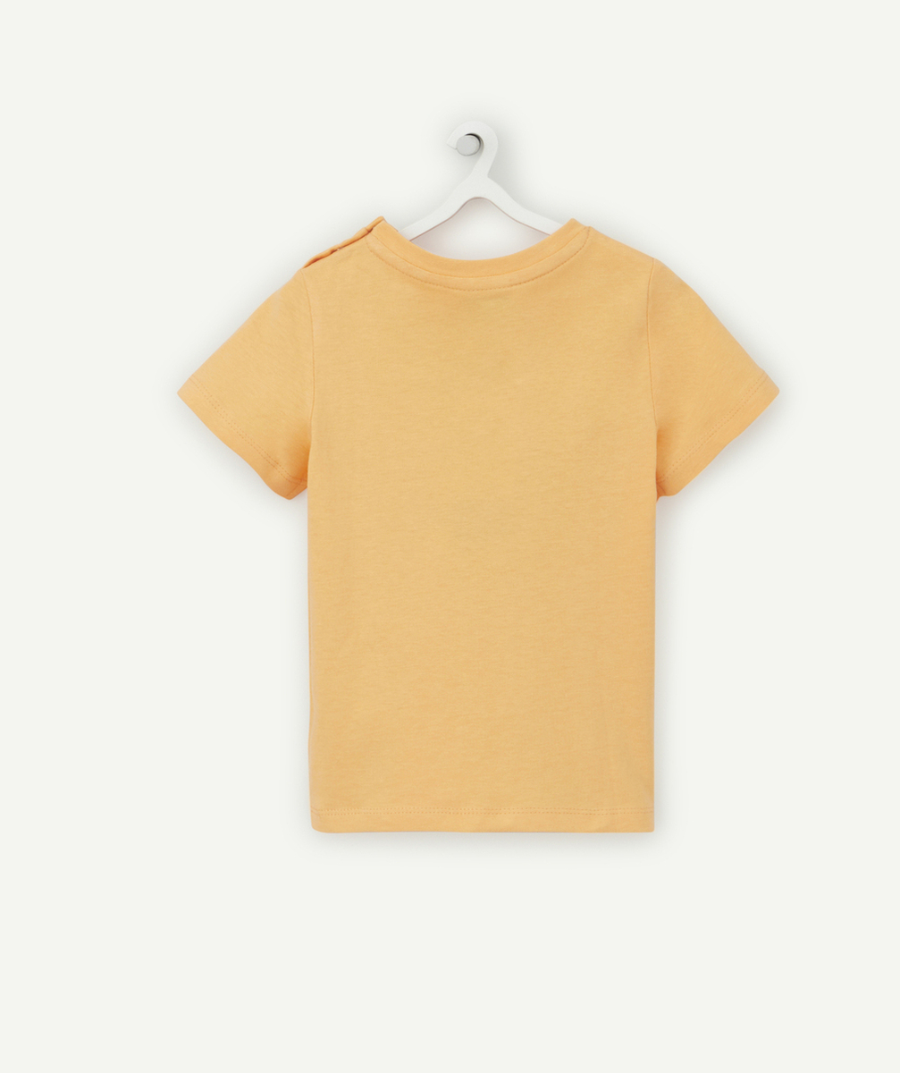 T-SHIRT BÉBÉ GARÇON ORANGE EN COTON ANTI UV BIO IMPRIMÉ SINGE