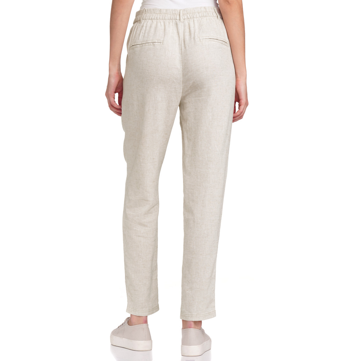 Gina Collection Damen Leinen-Jogpants in Unifarben creme