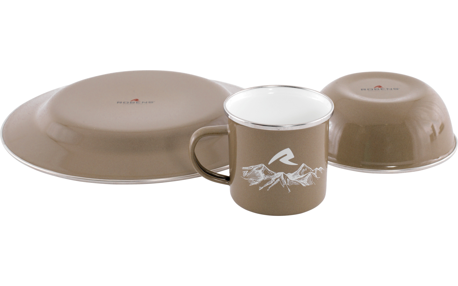 Robens Tongass Single Emaille-Set 3-tlg. mit Teller / Suppenteller / Tasse