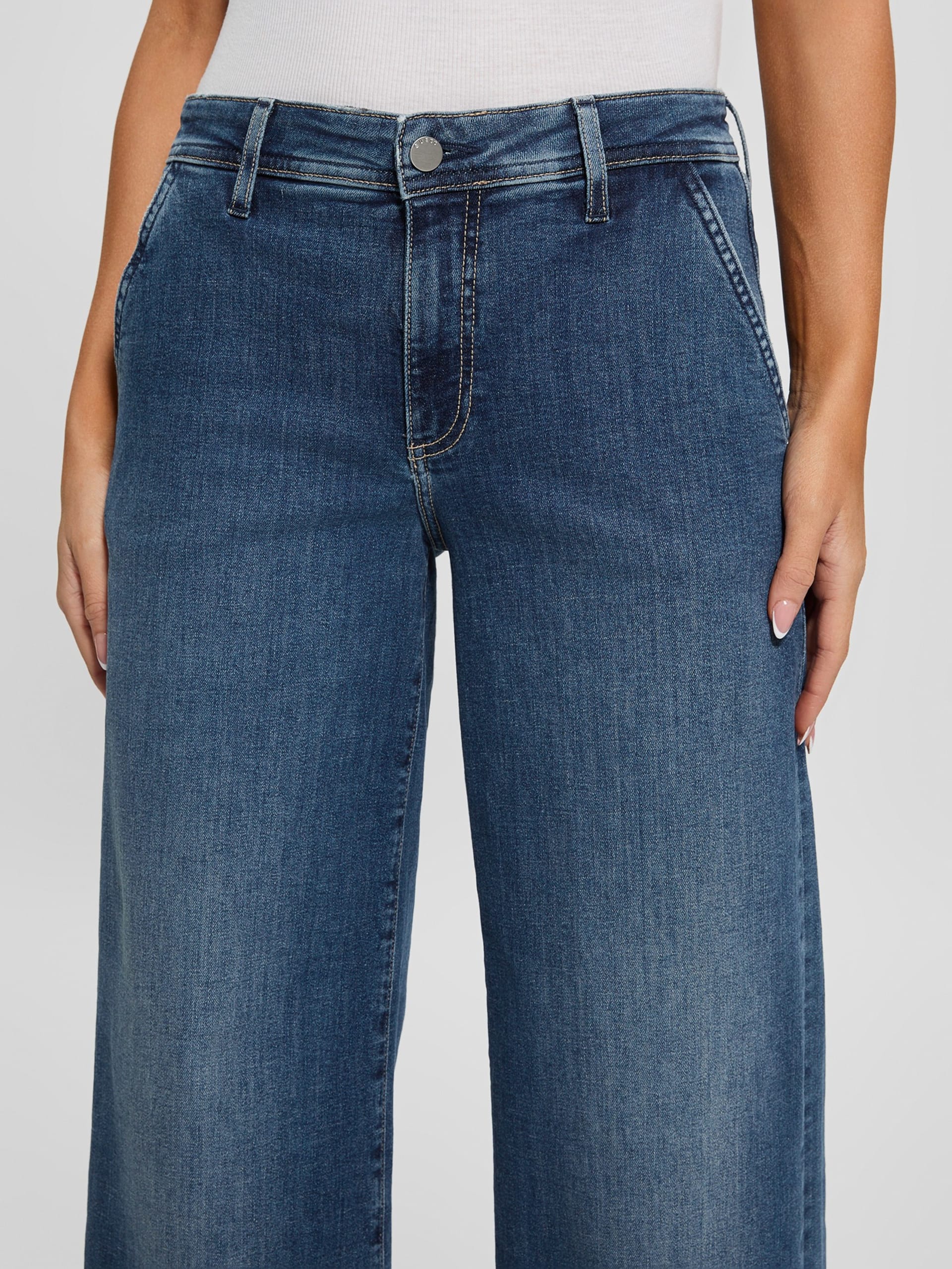 Calça jeans cropped larga Eco Zoya