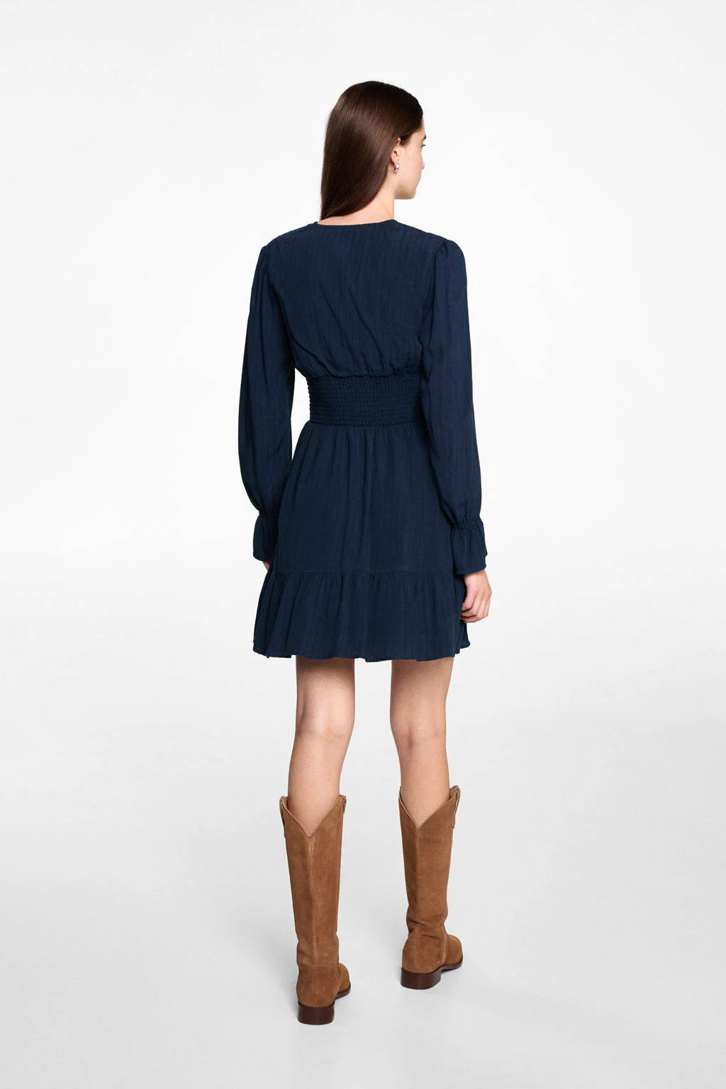 MANGO TEEN midi jurk marine