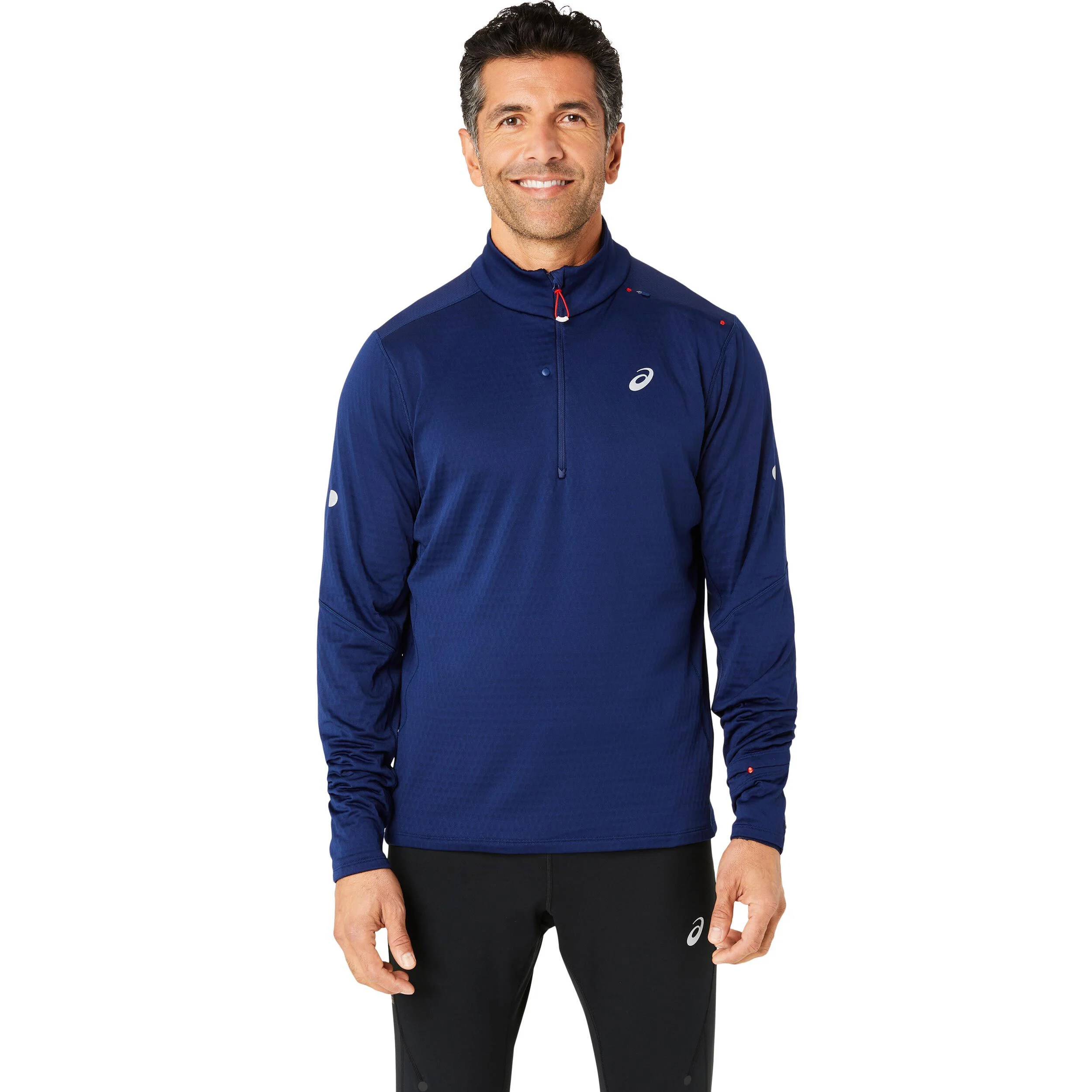 ASICS Road Winter 1/2 Zip Maillot De Course Hommes - Bleu Foncé
