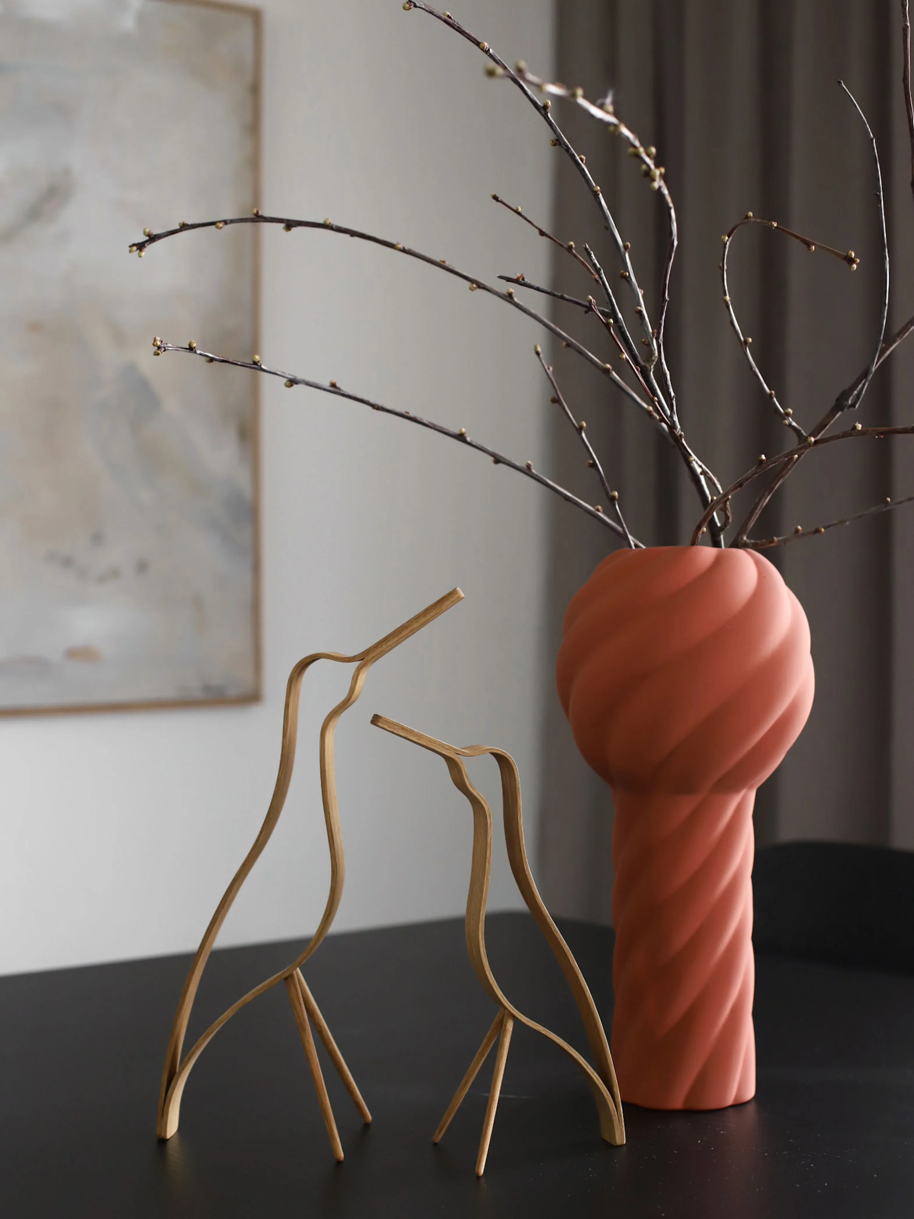 Handgemaakt decoratief object Woody Bird