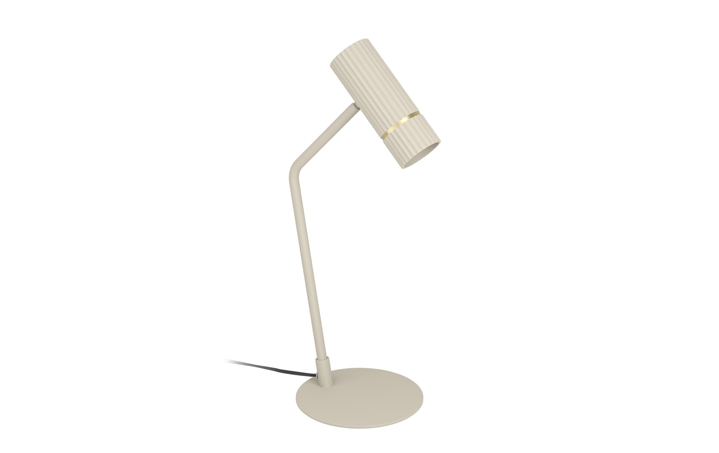 LED Tischleuchte CAMINIA GU10 1 x 4.7WLED-Tischleuchte mit sandfarbenem Korpus und Messingakzenten