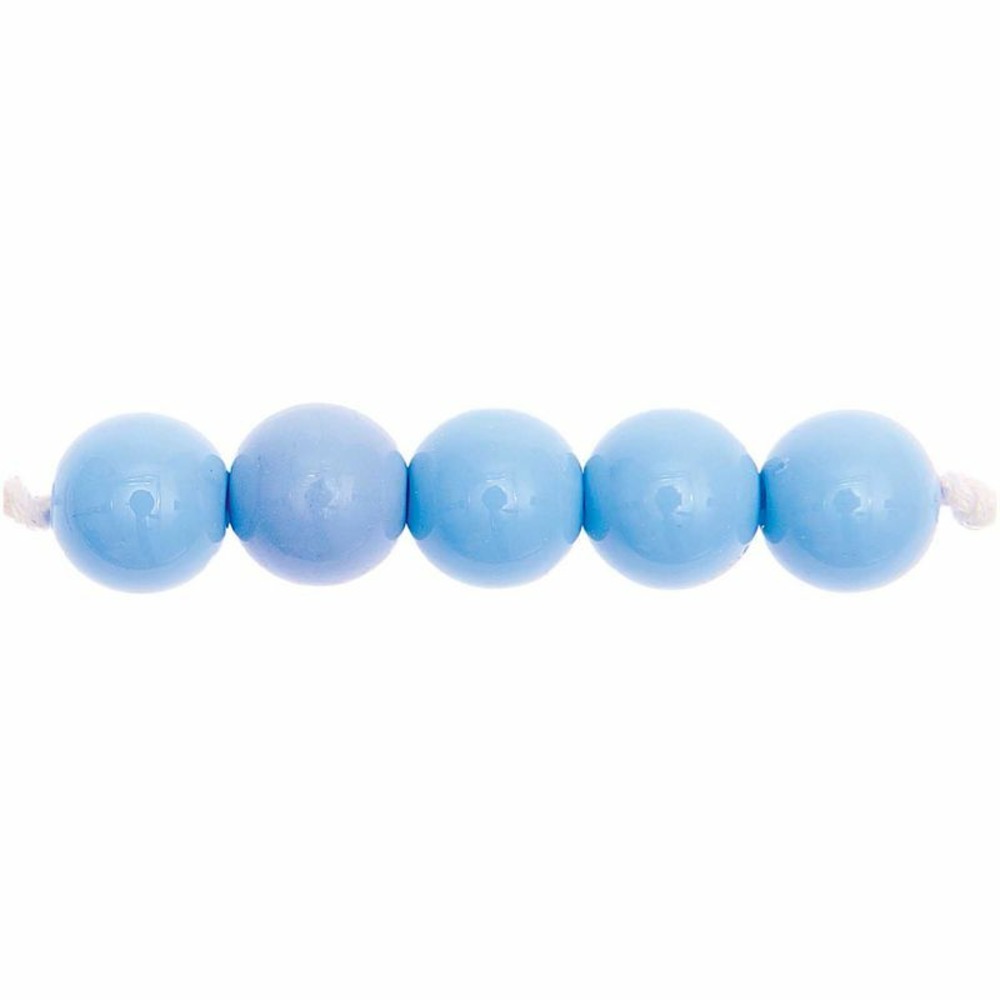 24 perles rondes 10 mm - bleu-gris
