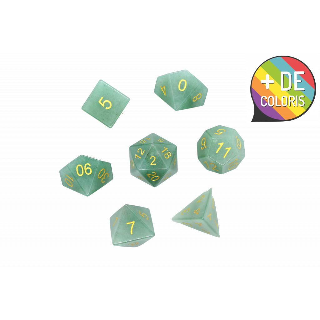 Set de dés JDR en Pierre