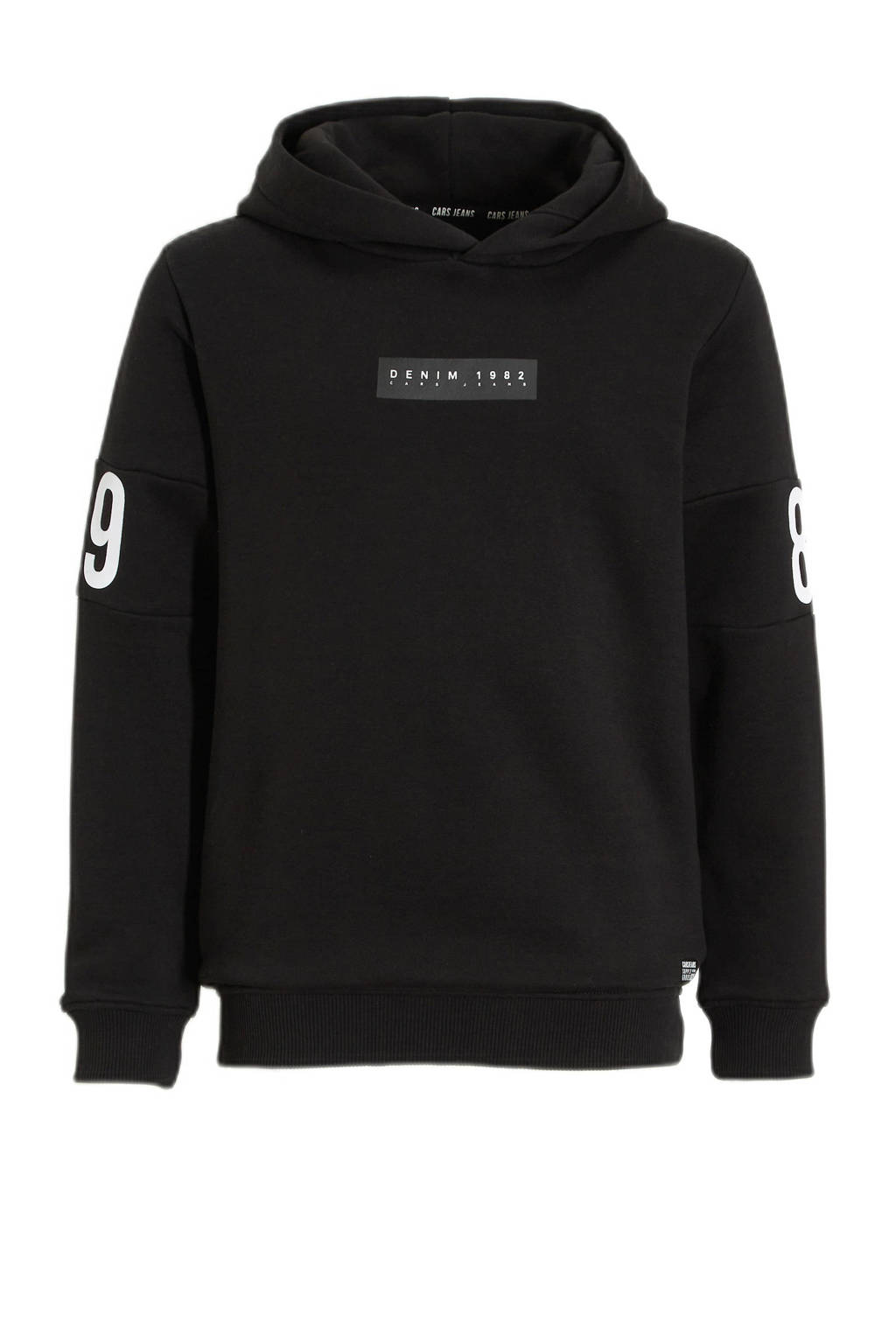 hoodie FLOW met tekst donkerblauw