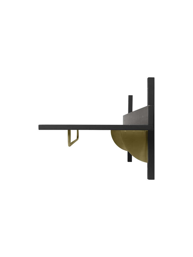ferm LIVING Sector Rack Shelf - Black Ash/Brass Black ash/brass