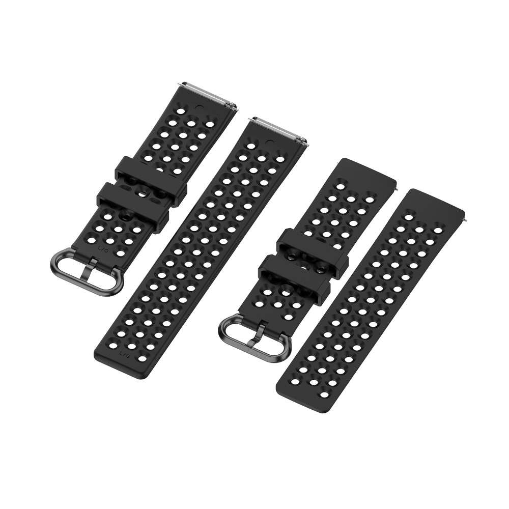 Fitbit Versa / Versa 2 / Versa Lite Atmungsaktives Silikon Sport Armband (Gelenkumfang: 150-210mm) - Schwarz