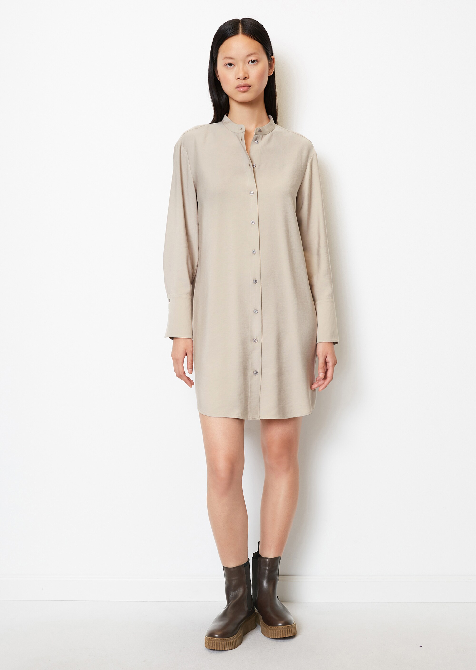 Hemdblusenkleid regularaus LENZING™ ECOVERO™-Dobby Qualität