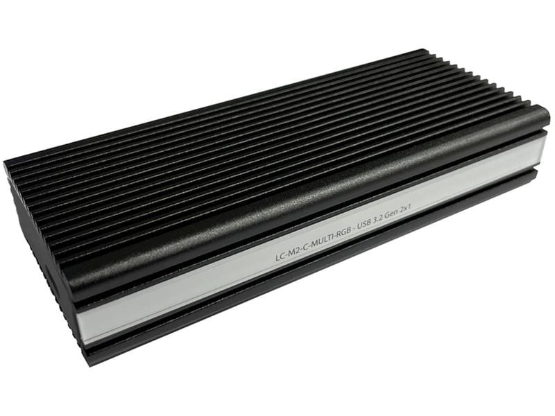 LC-Power Externes Gehäuse LC-M2-C-MULTI-RGB M.2 Externes M. 2 SSD-Gehäuse mit RGB-Beleuchtung