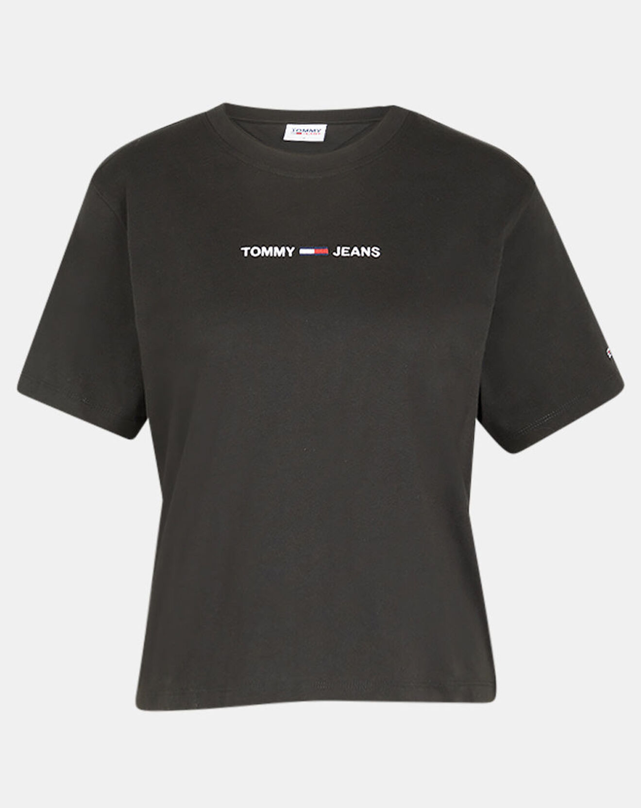 Tommy Jeans T-Shirt 100% Coton Bio Linear Logo noir