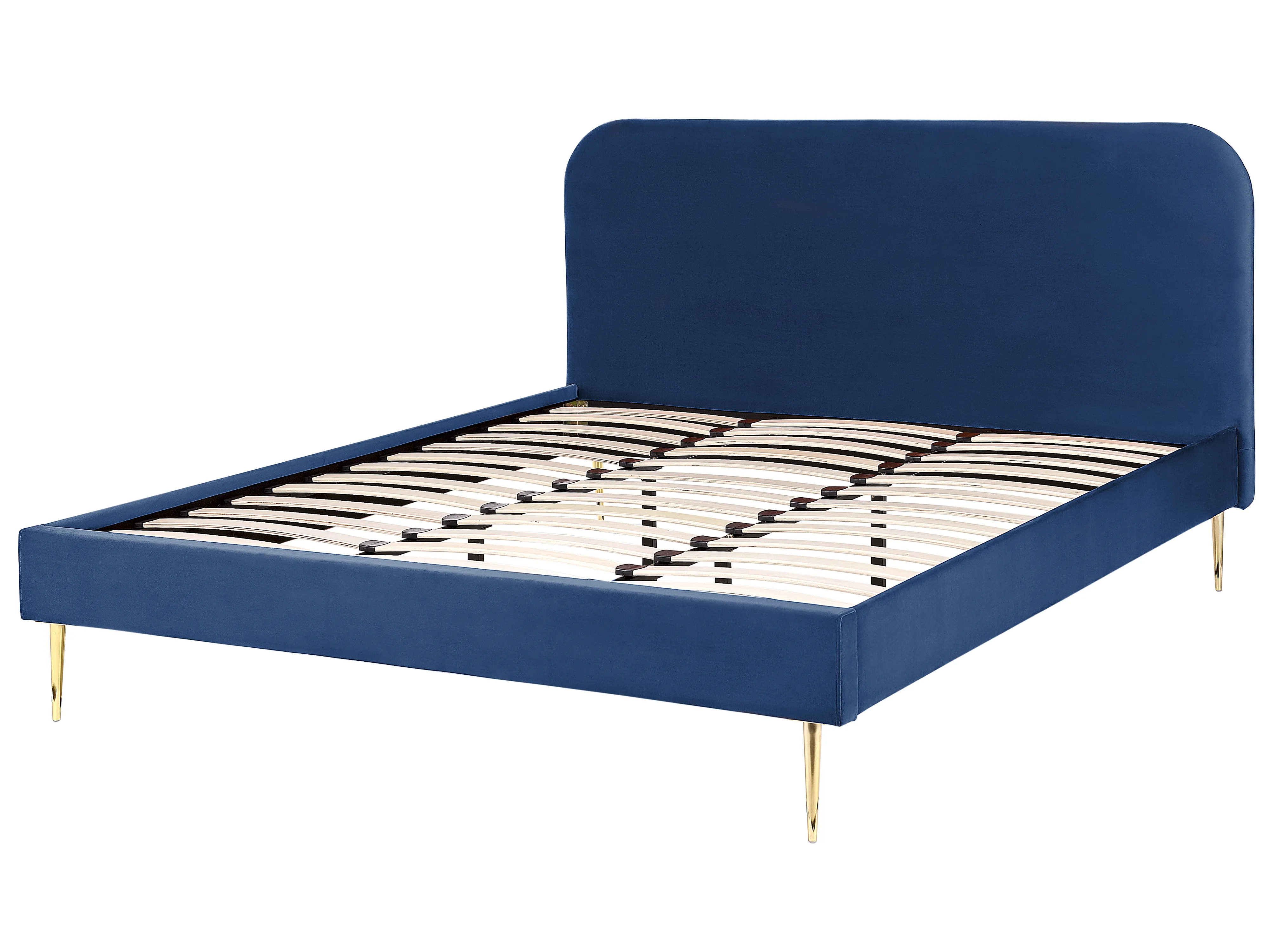 Bed Fluweel FLAYAT 180 x 200 cm Marineblauw