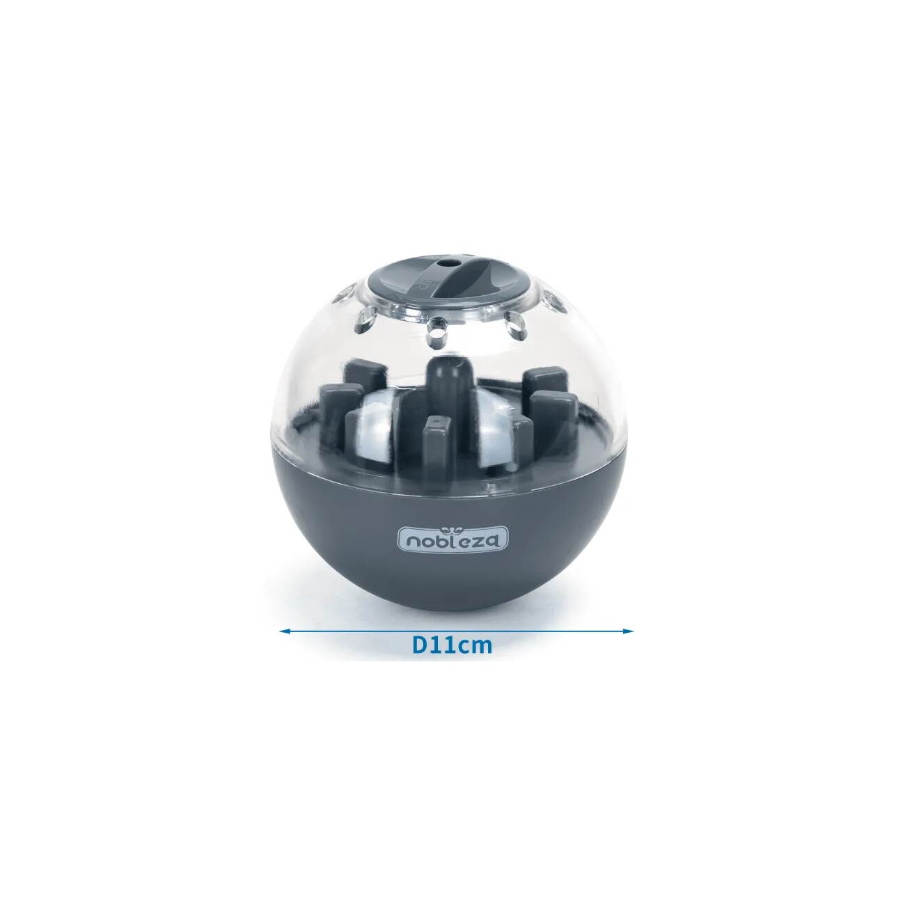 nobleza – Spielzeugball für Hundeleckerlis, 11 cm, Grau