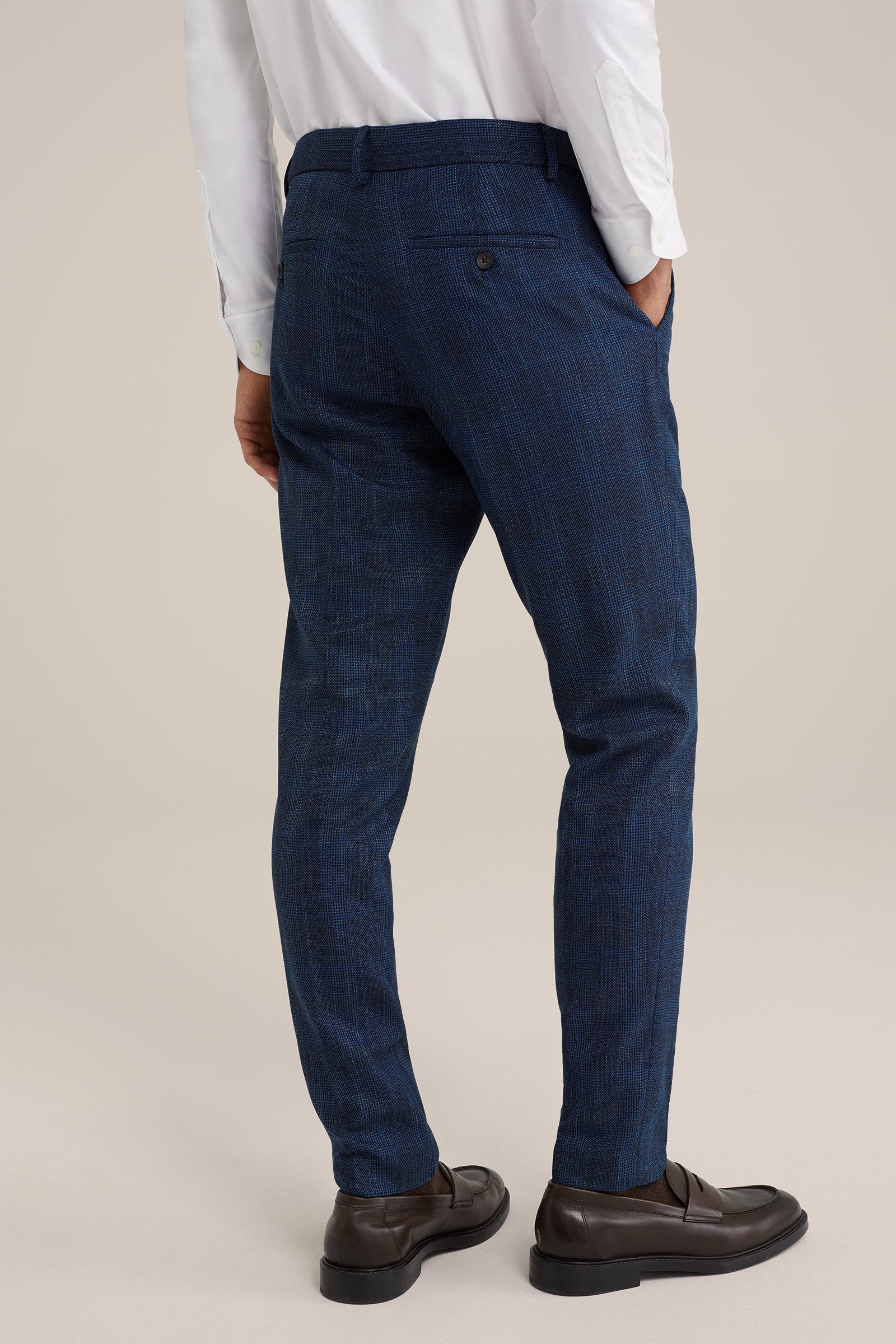 slim fit pantalon met dessin WE Fashion Donkerblauw