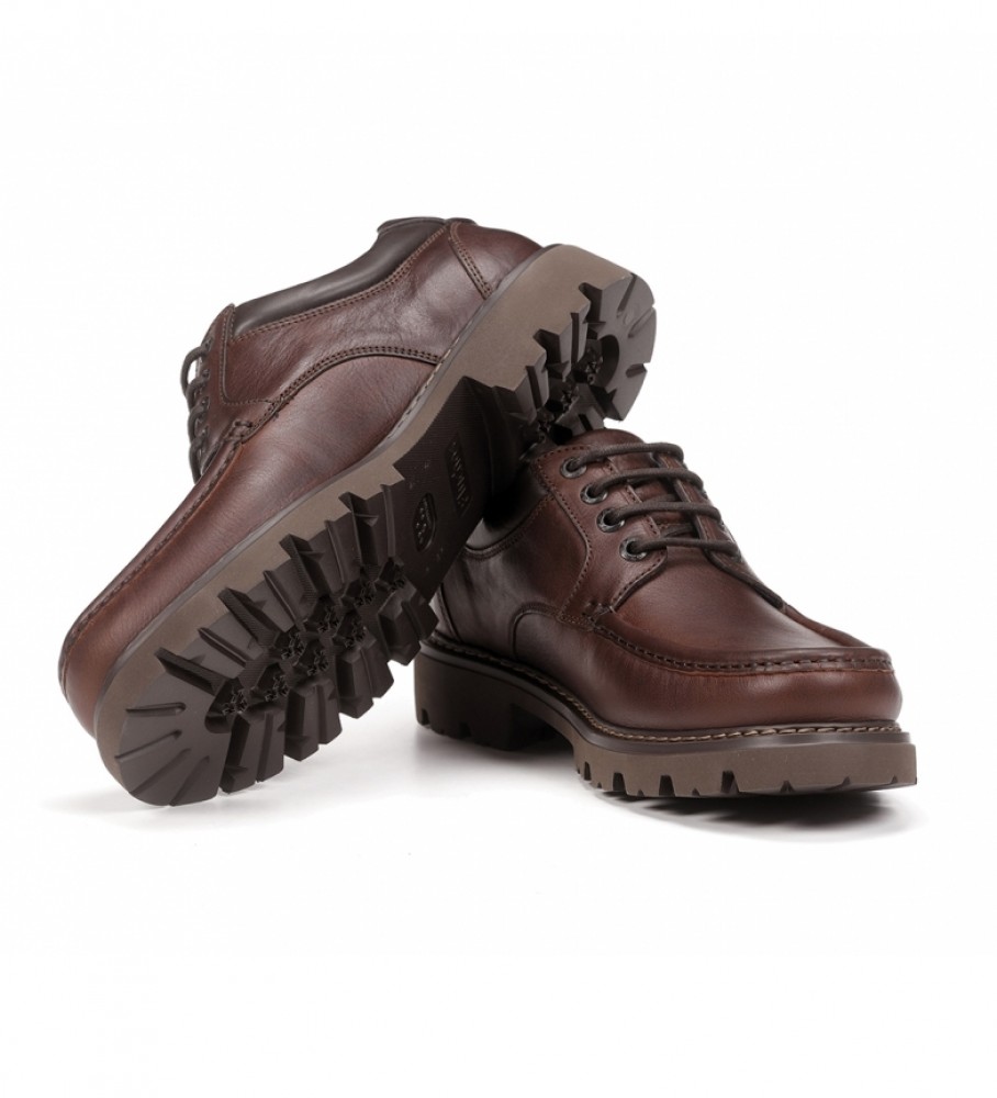 Sapatos de couro Fluchos F1320 marrom médio