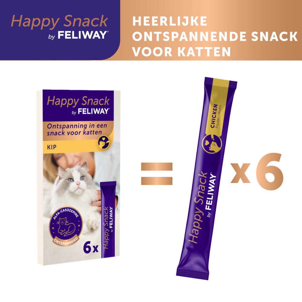 Feliway Happy Kattensnack 6 x 15 gr