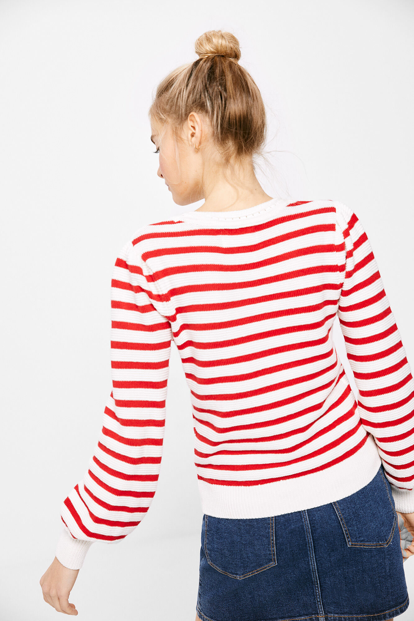 Suéter floral de crochê em algodão - Vermelho