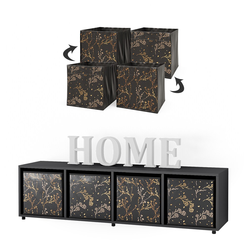 Vicco Raumteiler Würfelregal Standregal Ludus Schwarz Faltbox Wohnzimmer Regal 36x145 cm modern Ablage 4 Fächer Dekoregal Ordnerregal Aufbewahrung