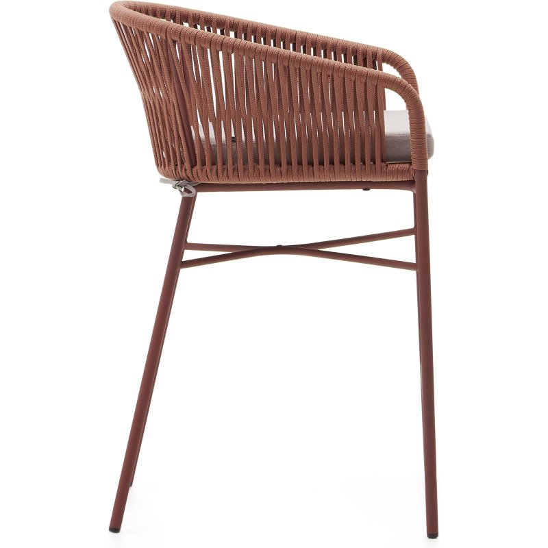 Tabouret Yanet - corde - structure acier galvanisé H 65 cm