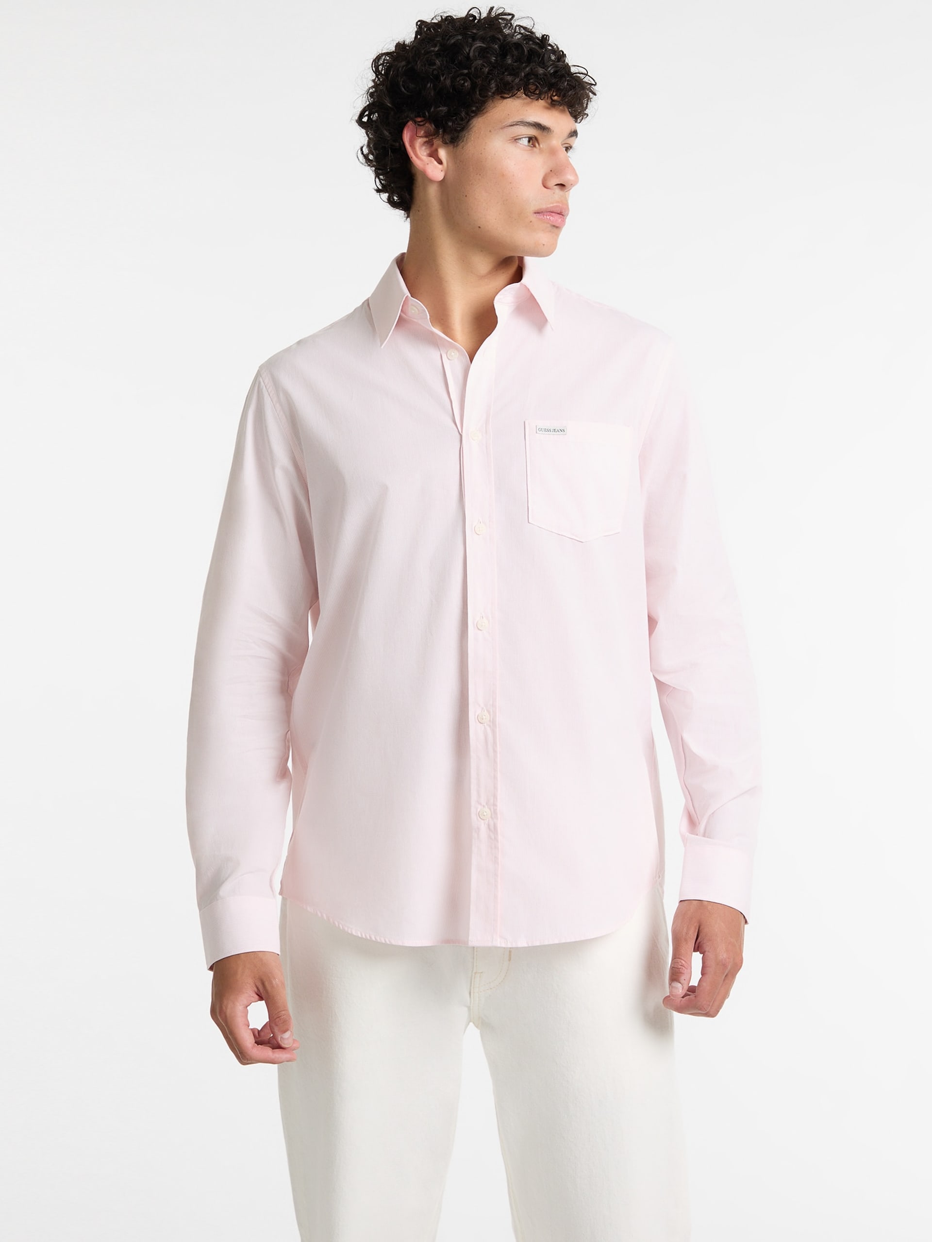 Camisa listrada com bolso