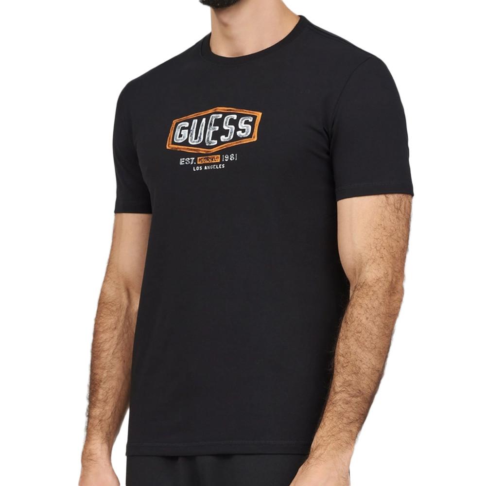 Guess T-shirt Noir Homme Guess M4RI33J1314