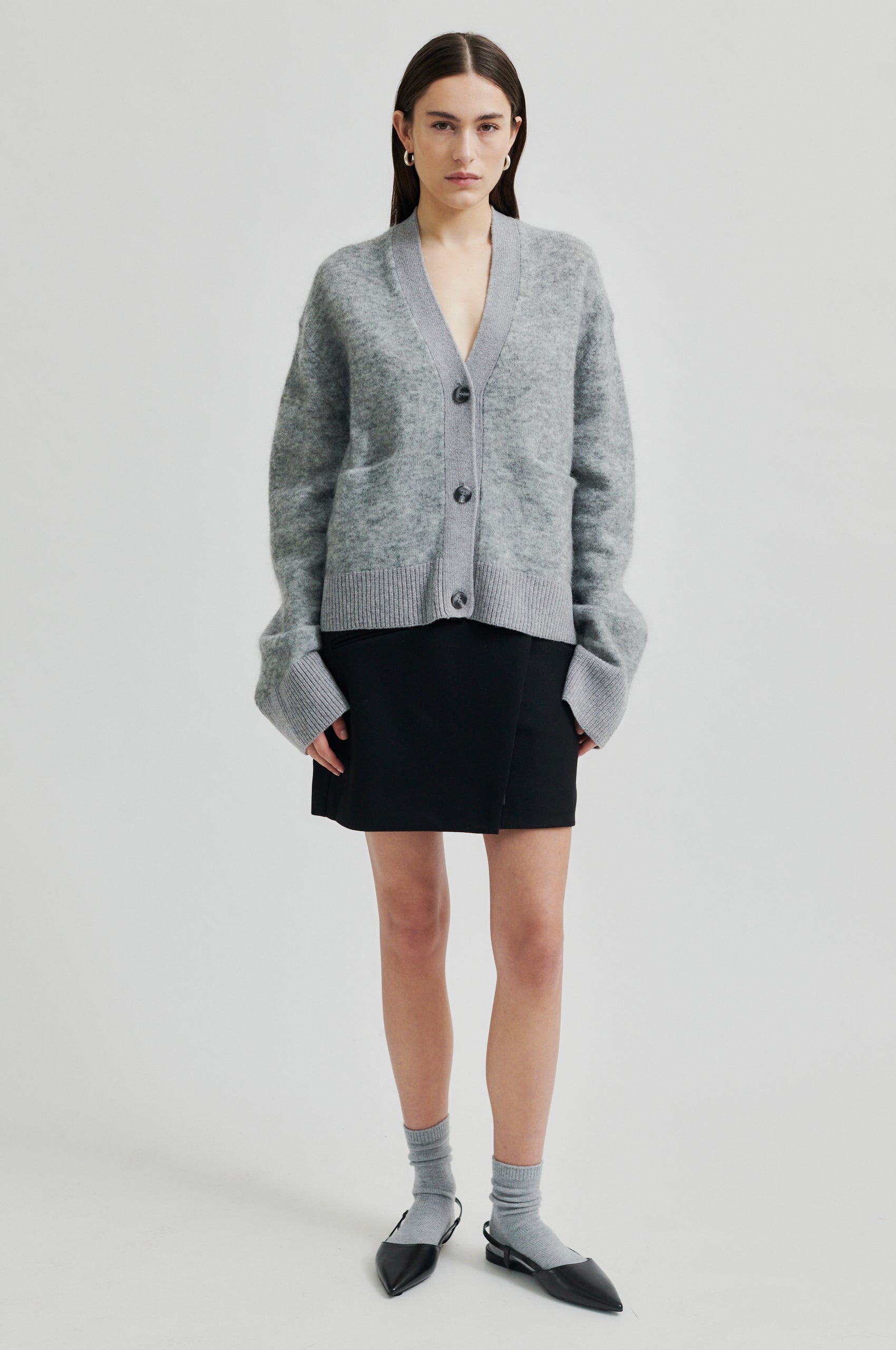 Second Female  Roy cardigan - Grey Melange