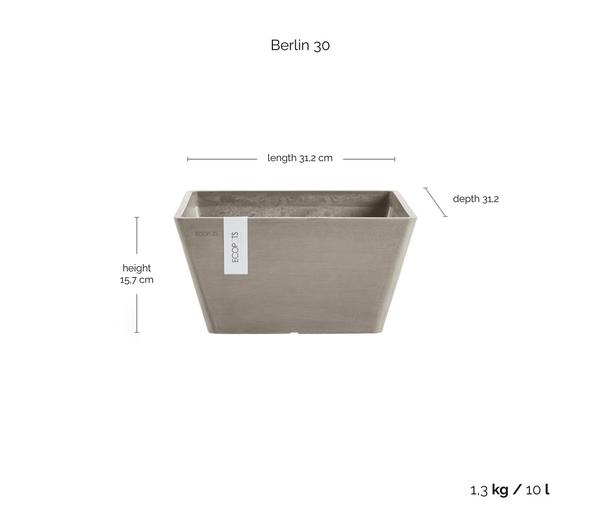 Ecopots Kunststoff-Topf Berlin, quadratisch